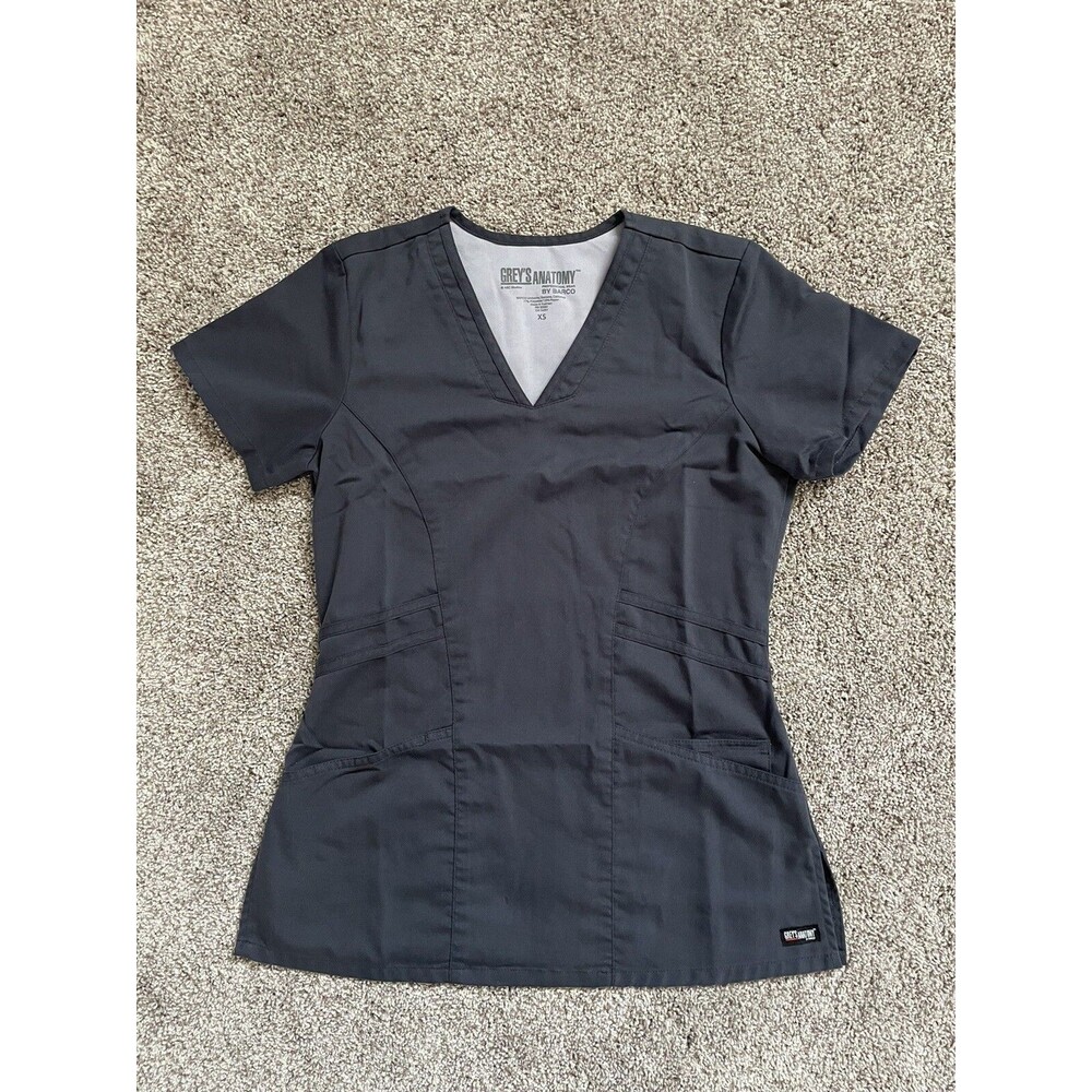 Grey’s Anatomy Marquis Scrub Top Steel Gray 41452 Women's Size XS